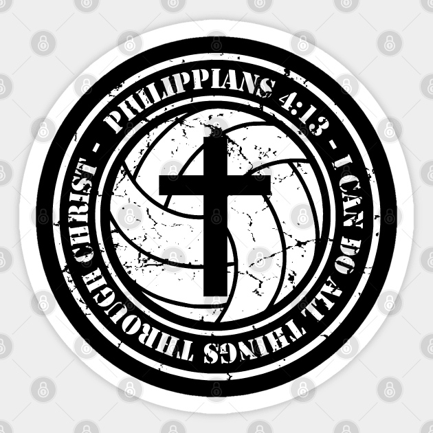 Volleyball Philippians 4:13 Jesus I can do all Things Christian Sticker by TeeCreations